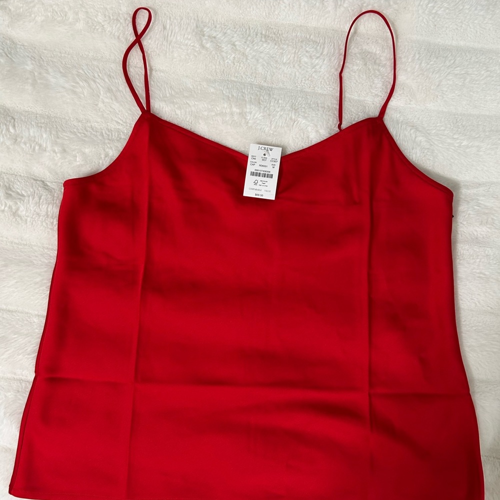 J. Crew Red Sleeveless Fitted Camisole